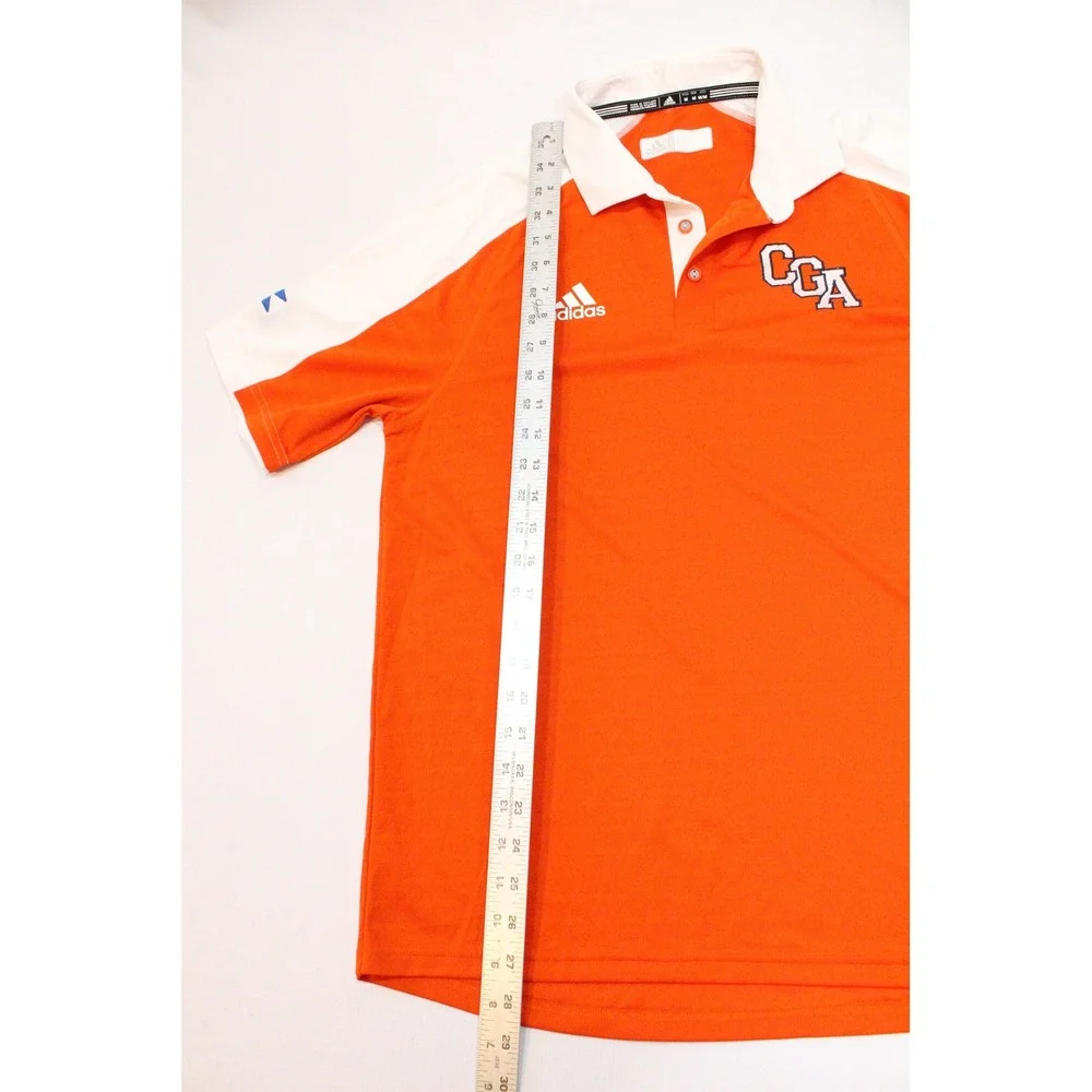 Adidas CGA Coast Guard Academy Climalite Polo Shirt Mens Medium Orange White